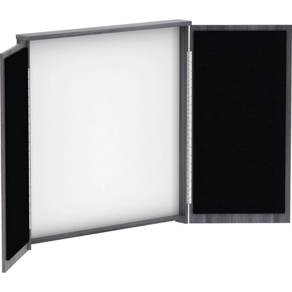 Lorell Whiteboard Presentation Cabinet: Hinged Door Dry Erase Surface - Combo Boards