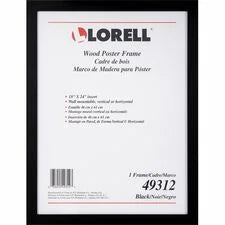 Lorell Wide Frame - 18’’ Size - Rectangle - Horizontal Vertical - Wood - Black - 8 / Carton - Frames & Plaques
