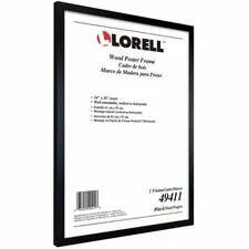 Lorell Wide Frame - 24’’ x 36’’ Size - Rectangle - Wall Mountable - Vertical Horizontal - Wood - Black - 1 Each