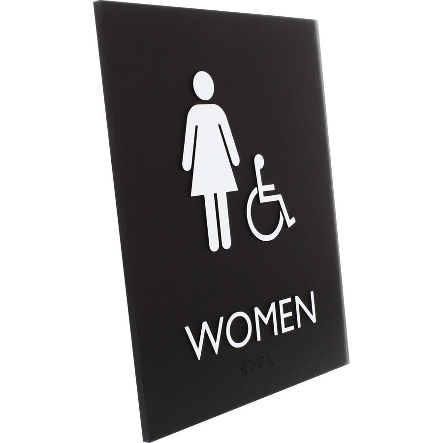 Lorell Women's Handicap Restroom Sign - Right