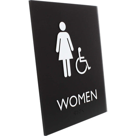 Lorell Women's Handicap Restroom Sign - Right