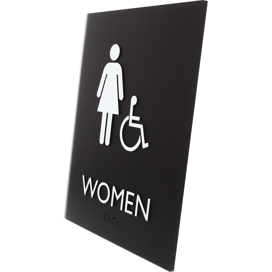 Lorell Women's Handicap Restroom Sign - Left