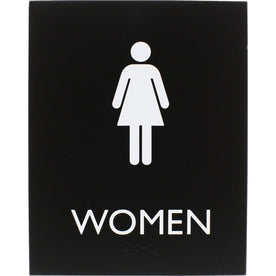 Lorell Women’s Restroom Sign: ’Women’ Print 6.4’’ x 8.5’’ - Easy Readability Braille - Signs & Nameplates