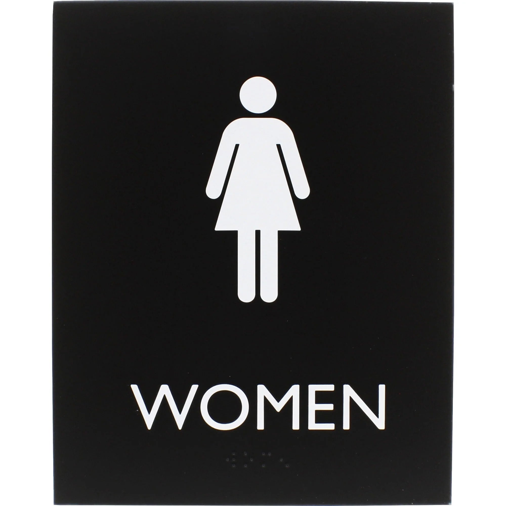 Lorell Women’s Restroom Sign: ’Women’ Print 6.4’’ x 8.5’’ - Easy Readability Braille - Signs & Nameplates
