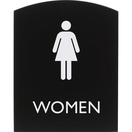 Lorell Women’s Restroom Sign: ’Women’ Print 6.8’’ x 8.5’’ - Easy Readability Braille - Signs & Nameplates