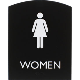 Lorell Women’s Restroom Sign: ’Women’ Print 6.8’’ x 8.5’’ - Easy Readability Braille - Signs & Nameplates