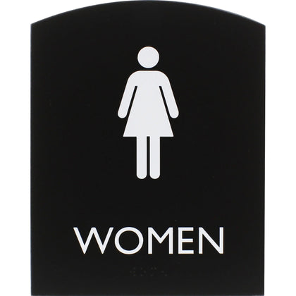 Lorell Women’s Restroom Sign: ’Women’ Print 6.8’’ x 8.5’’ - Easy Readability Braille - Signs & Nameplates