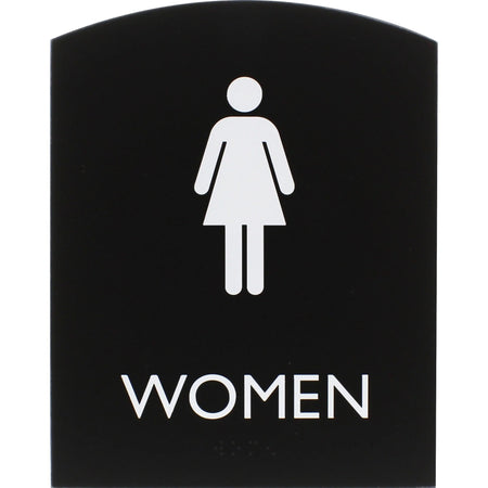Lorell Women’s Restroom Sign: ’Women’ Print 6.8’’ x 8.5’’ - Easy Readability Braille - Signs & Nameplates