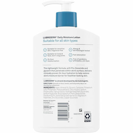 Lubriderm Daily Moisture Lotion - Rear