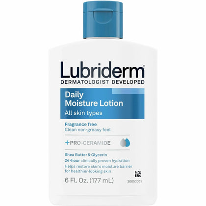 Lubriderm Daily Moisture Lotion: 6 fl oz Non-fragrance For Dry Skin - Skin/Body Lotions