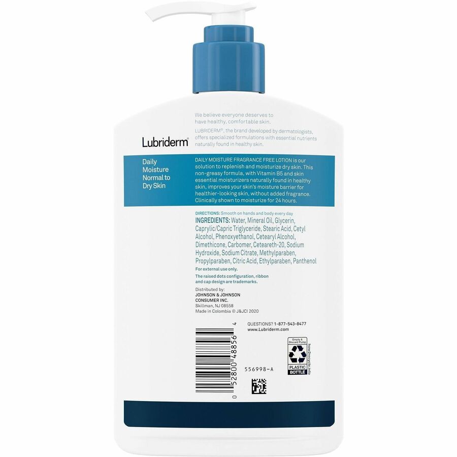 Lubriderm Daily Moisture Lotion Fragrance-Free - Rear