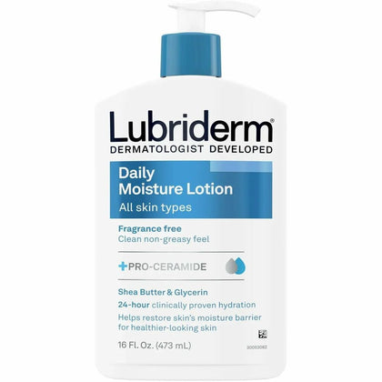 Lubriderm Daily Moisture Lotion: Fragrance-Free 16 fl oz - For Dry Skin - Skin/Body Lotions