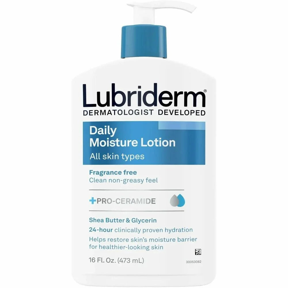 Lubriderm Daily Moisture Lotion: Fragrance-Free 16 fl oz - For Dry Skin - Skin/Body Lotions