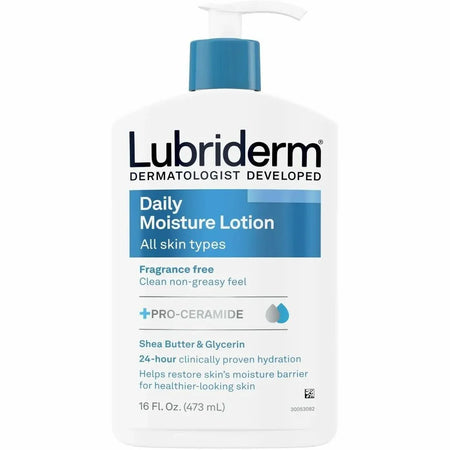 Lubriderm Daily Moisture Lotion: Fragrance-Free 16 fl oz - For Dry Skin - Skin/Body Lotions