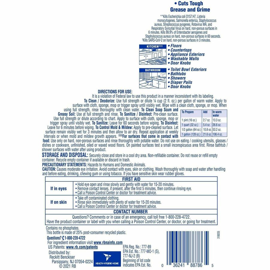 Lysol Clean/Fresh Lavender Cleaner - Rear