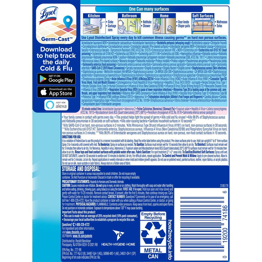 Lysol Crisp Linen Disinfectant Spray - Alternate-Image3