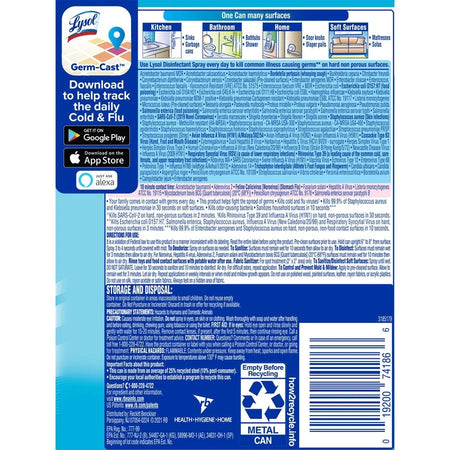 Lysol Crisp Linen Disinfectant Spray - 12.50 oz - Scent - 12 / Carton - Disinfectants