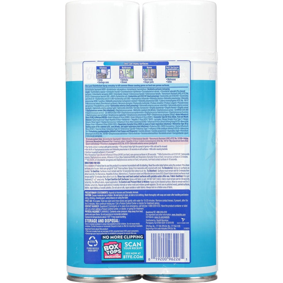 Lysol Crisp Linen Disinfectant Spray - Rear