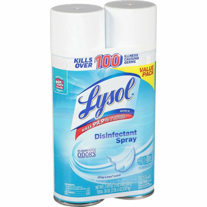 Lysol Crisp Linen Disinfectant Spray: Ready-To-Use 19 oz - Scent - Disinfectants