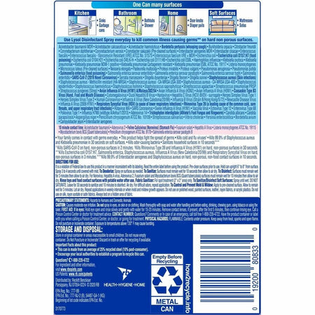 Lysol Disinfectant Spray: Early Morning Breeze Scent - 12.5 fl oz - 12/Carton - Disinfectants