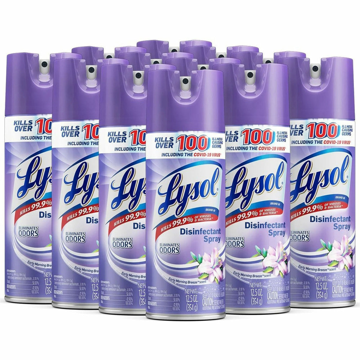 Lysol Disinfectant Spray: Early Morning Breeze Scent - 12.5 fl oz - 12/Carton - Disinfectants