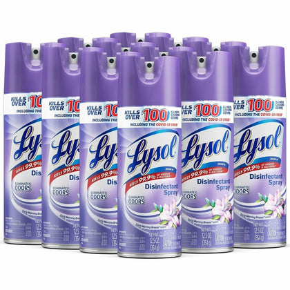 Lysol Disinfectant Spray: Early Morning Breeze Scent - 12.5 fl oz - 12/Carton - Disinfectants