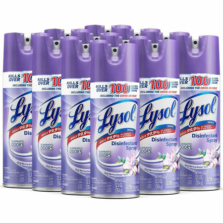 Lysol Disinfectant Spray: Early Morning Breeze Scent - 12.5 fl oz - 12/Carton - Disinfectants