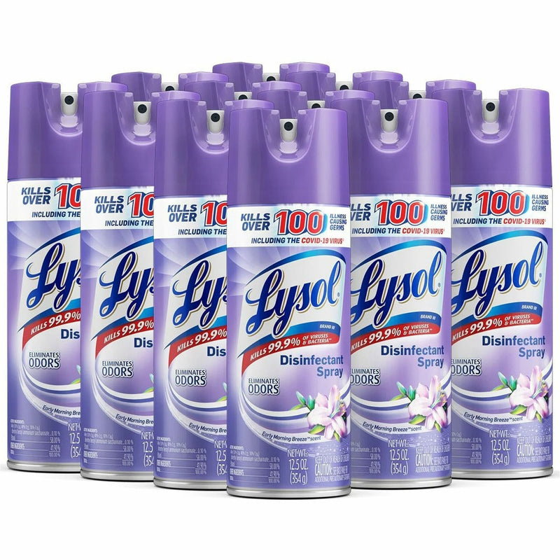 Lysol Disinfectant Spray: Early Morning Breeze Scent - 12.5 fl oz - 12/Carton - Disinfectants