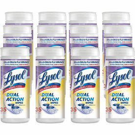 Lysol Dual Action Wipes: Citrus Scent Stain Remover - 12 Carton - Cleaning Wipes