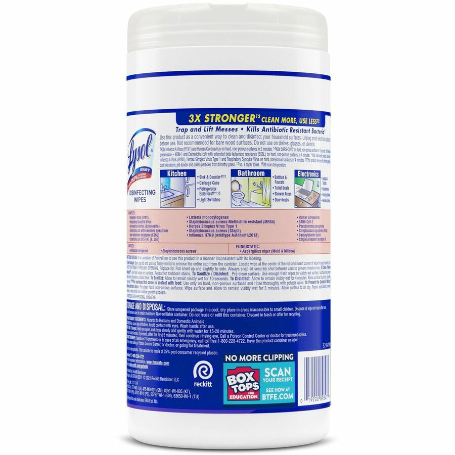 Lysol Early Morning Breeze Disinfecting Wipes - Rear