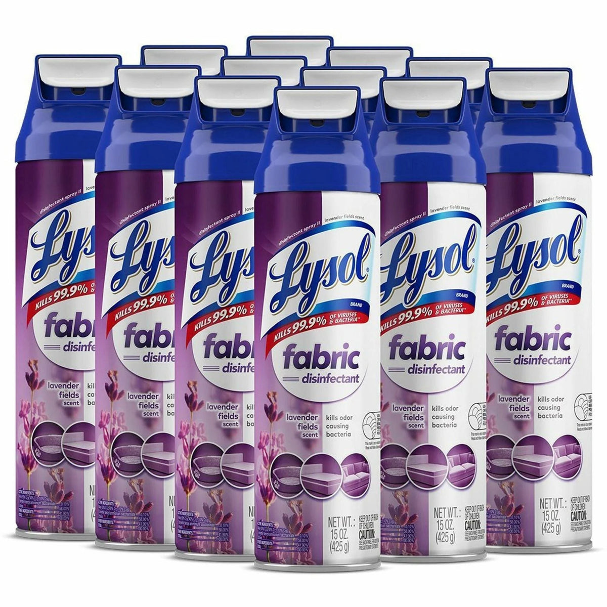 Lysol Fabric Disinfectant Spray: Lavender Fields Scent - 15 fl oz - 12/Carton - Disinfectants
