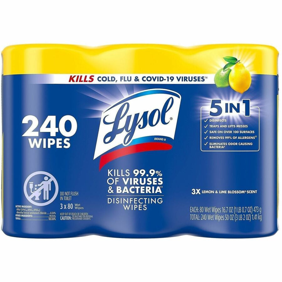 Lysol Lemon/Lime Disinfecting Wipes - Front