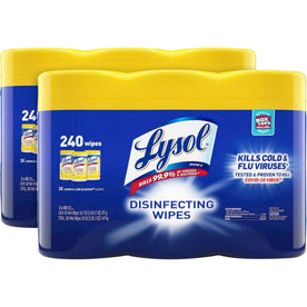 Lysol Lemon/Lime Disinfecting Wipes: Multi-Surface Blossom Scent - 80/Tub 6/Carton - Cleaning Wipes