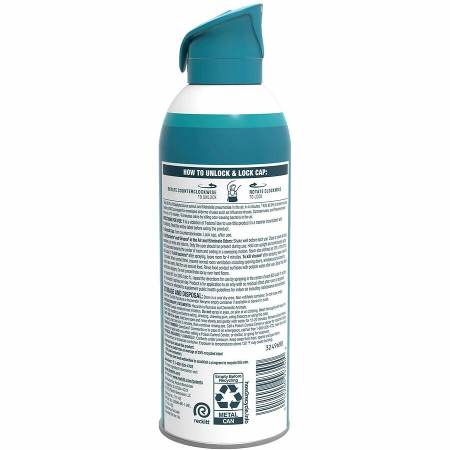 Lysol Linen Scent Air Sanitizer - Spray - 10 fl oz (0.3 quart) - Simple Fresh - Odor Neutralizer - 6 / Carton