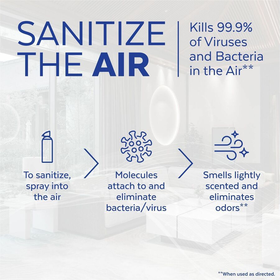Lysol Linen Scent Air Sanitizer - Spray - 10 fl oz (0.3 quart) - Simple Fresh - Odor Neutralizer - 6 / Carton
