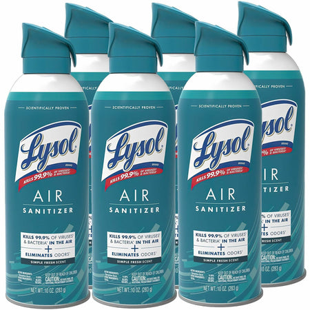 Lysol Linen Scent Air Sanitizer - Spray - 10 fl oz (0.3 quart) - Simple Fresh - Odor Neutralizer - 6 / Carton