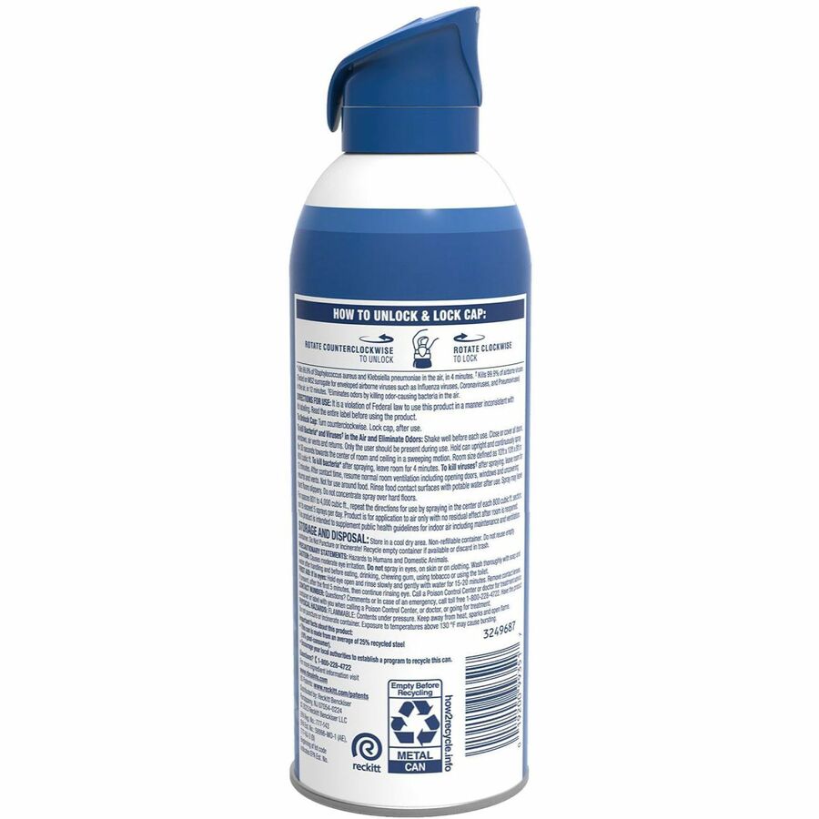 Lysol Linen Scent Air Sanitizer - Spray - 10 fl oz (0.3 quart) - White - Odor Neutralizer - 6 / Carton - Fresheners
