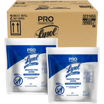 Lysol Professional Disinfecting Wipes: Lemon & Lime Blossom Scent - 2/Carton - Cleaning Wipes