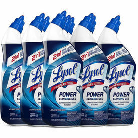 Lysol Toilet Bowl Cleaner: Atlantic Fresh Scent 24 fl oz - Disinfectant - Blue Bottle - Restroom & Cleaners