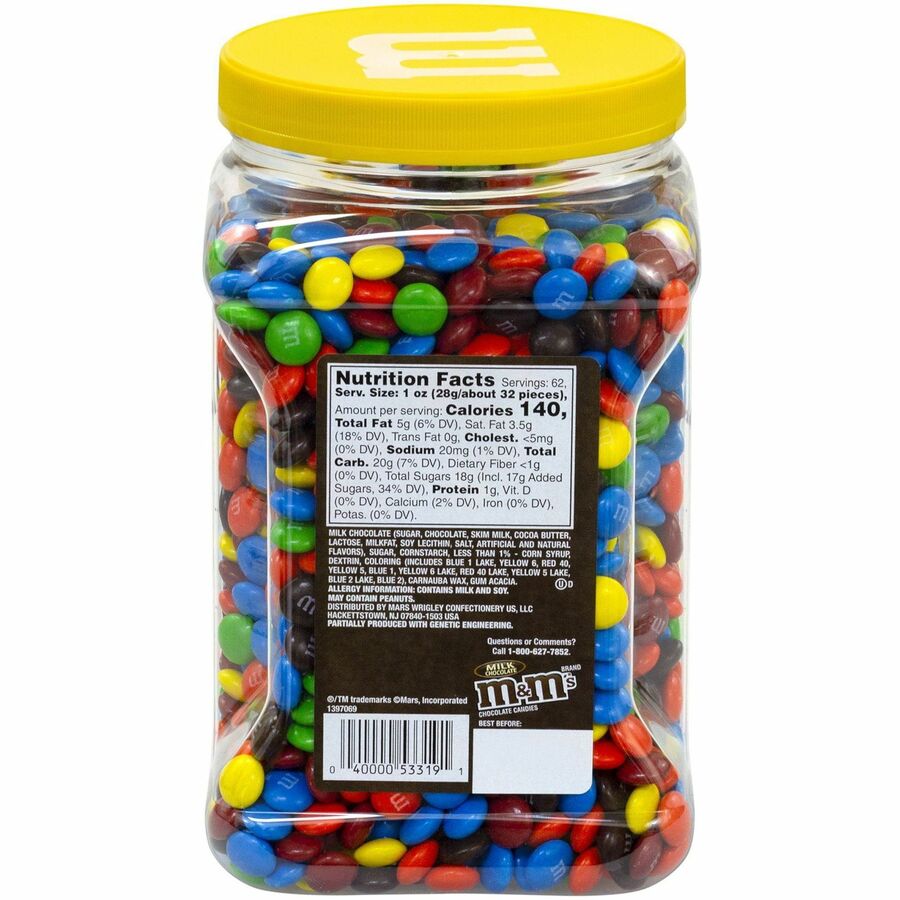 M&M's Plain Milk Chocolate Candies - Rear