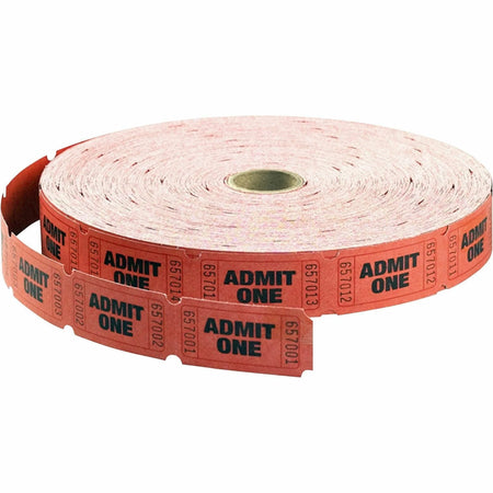 Maco Admit One Tickets: Red Roll of 2000 - Genuine Quality - Tags & Tickets