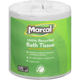 Marcal 100% Recycled Bathroom Tissue: Soft & Absorbent - 2 Ply - 336 Sheets/Roll - Tissue