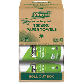 Marcal Giant Paper Towel: 2-Ply 140 Sheets White - 12 Rolls - Towels