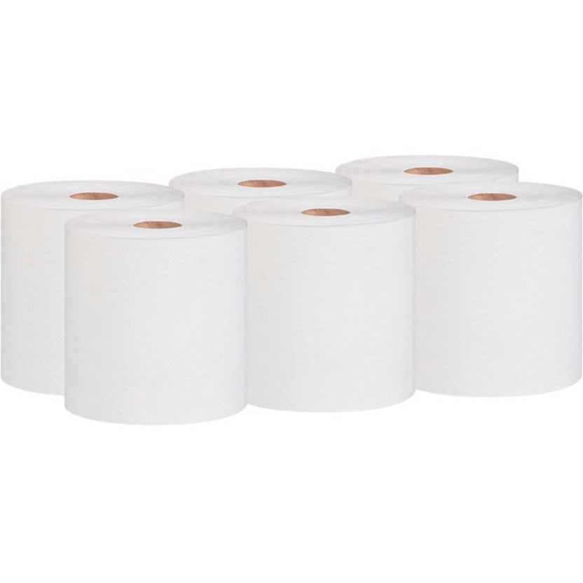 Marcal Hardwound Roll Towel - 1 Ply - 7.87’’ Width x 800 ft Length - White - Paper - 6 / Carton - Towels