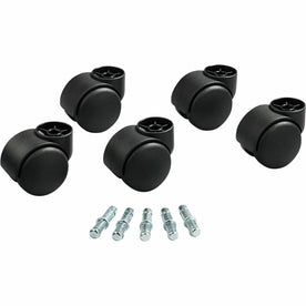 Master Caster Deluxe Futura Hooded Carpet Casters - 2.18’’ Diameter - Set of 5 - & Glides