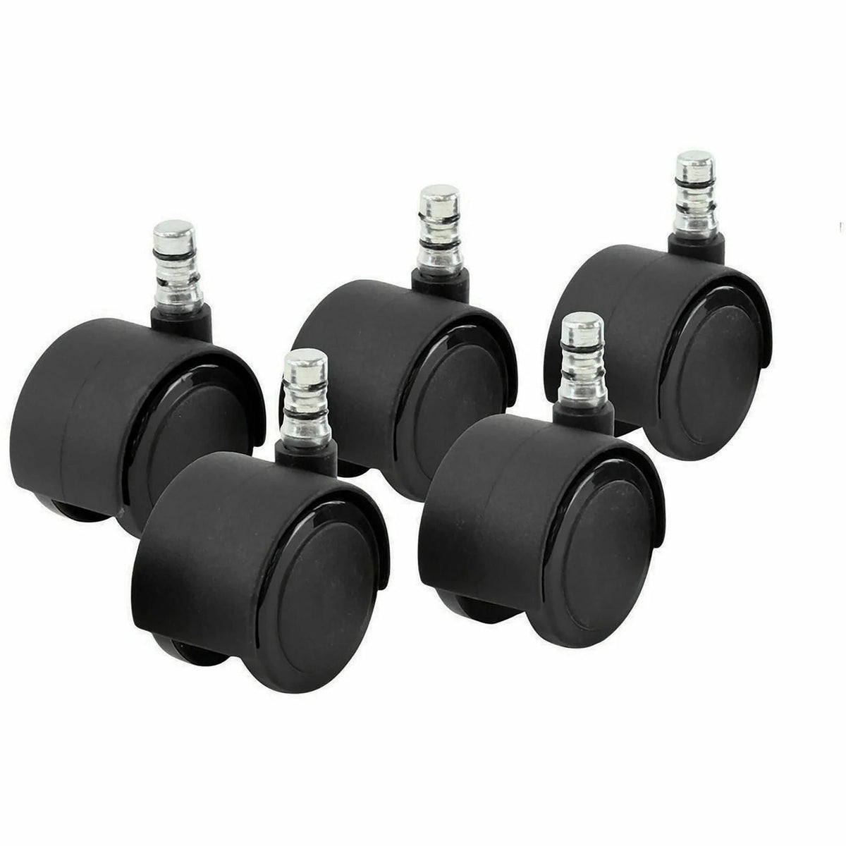 Master Caster Duet Noiseless Chair Mat Casters - Smooth & Silent Rolling - Set of 5 - Glides