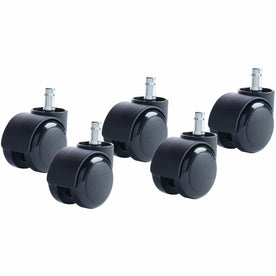 Master Caster Futura Chair Mat Casters - Durable 2.18’’ Polyurethane Wheels - Set of 5 - & Glides