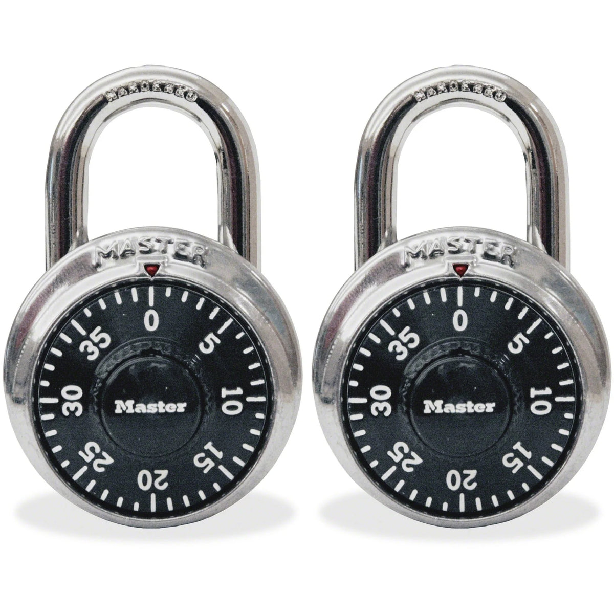 Master Lock Twin Combination Locks: 3-Digit Cut Resistant Stainless Steel - Black (2-Pack) - Locks