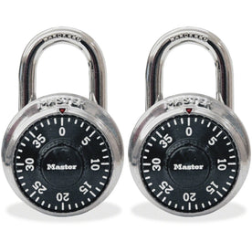 Master Lock Twin Combination Locks: 3-Digit Cut Resistant Stainless Steel - Black (2-Pack) - Locks