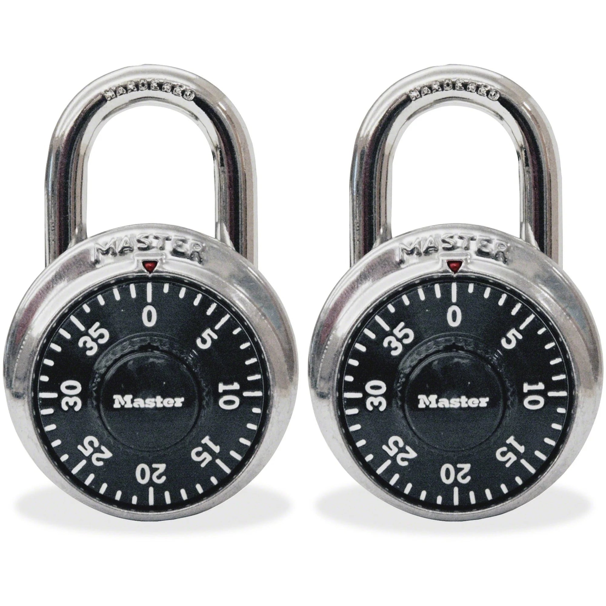 Master Lock Twin Combination Locks: 3-Digit Cut Resistant Stainless Steel - Black (2-Pack) - Locks